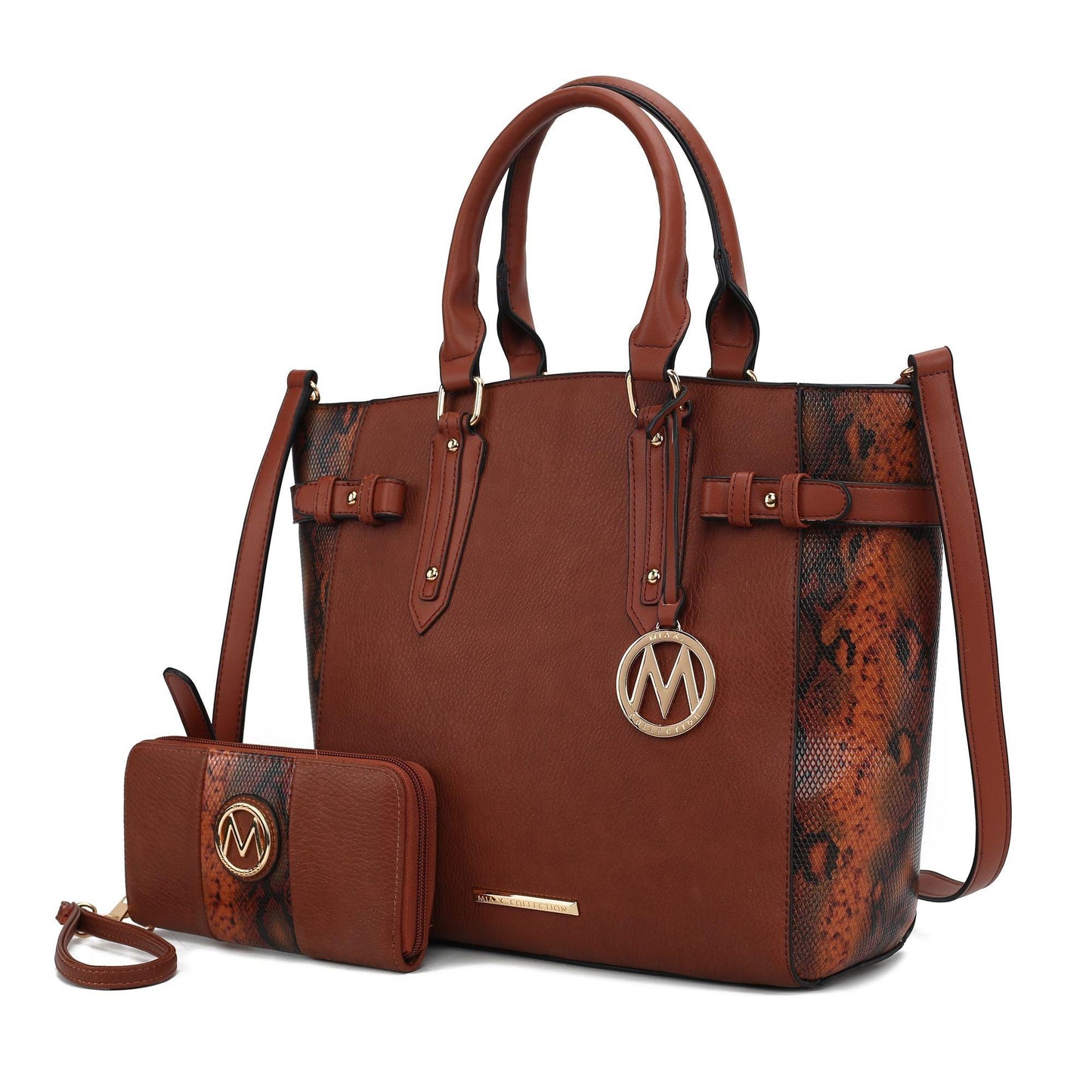 MKF Collection Joelle Faux Snake Embossed Women Tote bag with matching Wallet by Mia K - Clothes For Her Online Store