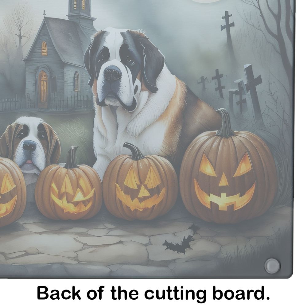 NEW Saint Bernard Spooky Halloween Glass Cutting Board Decorative Tempered Glass Kitchen Cutting and Serving Board Large Size Chopping Board