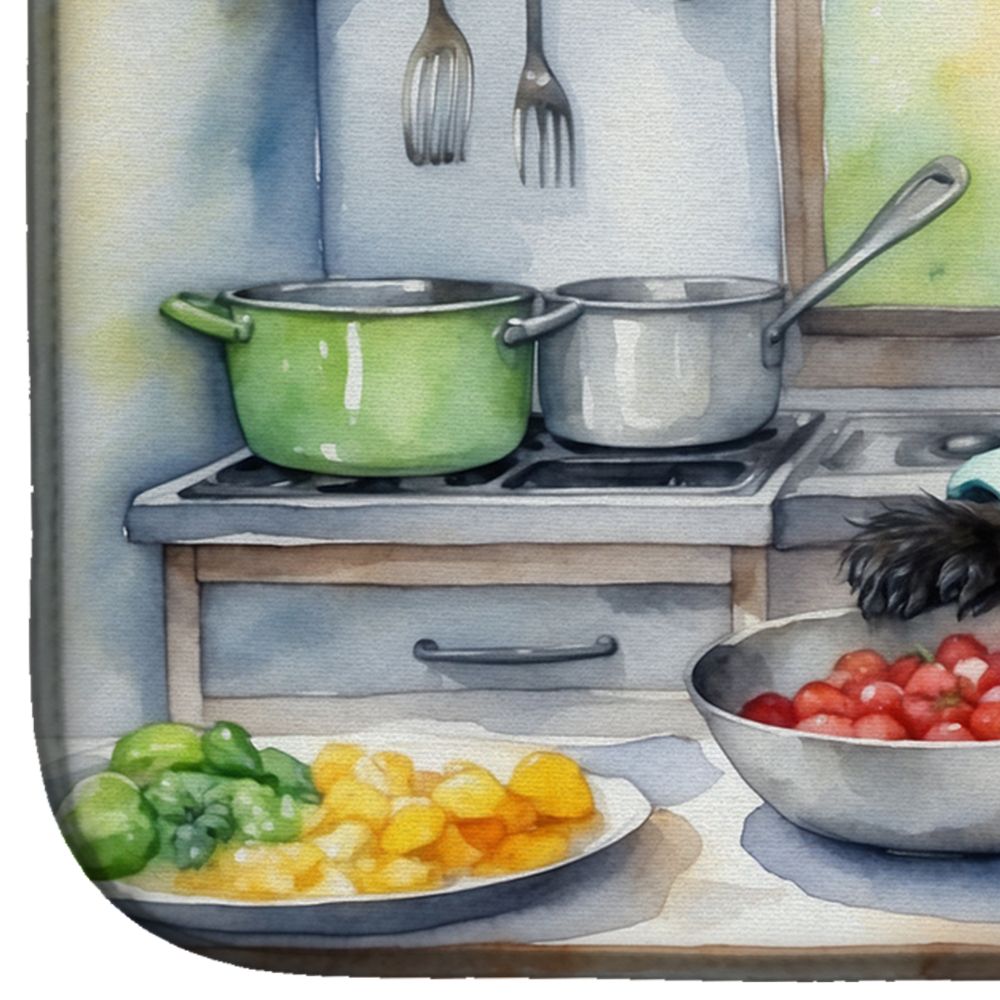 Affenpinscher The Chef Dish Drying Mat Absorbent Dish Drying Mat Pad for Kitchen Counter Dish Drainer Mat for Countertop, 14 x 21", Multicolor