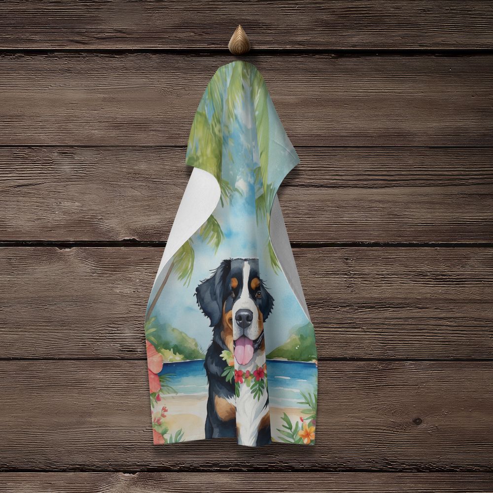 Bernese Mountain Dog Luau Kitchen Towel Dish Cloths Guest Hand Towel Decorative Bathroom Towel for Face,Tea, Dishcloth, Kitchen and Bath