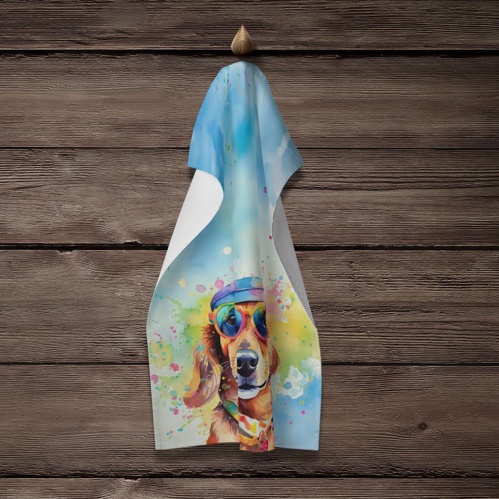 Dachshund Hippie Dawg Kitchen Towel Dish Cloths Guest Hand Towel Decorative Bathroom Towel for Face,Tea, Dishcloth, Kitchen and Bath