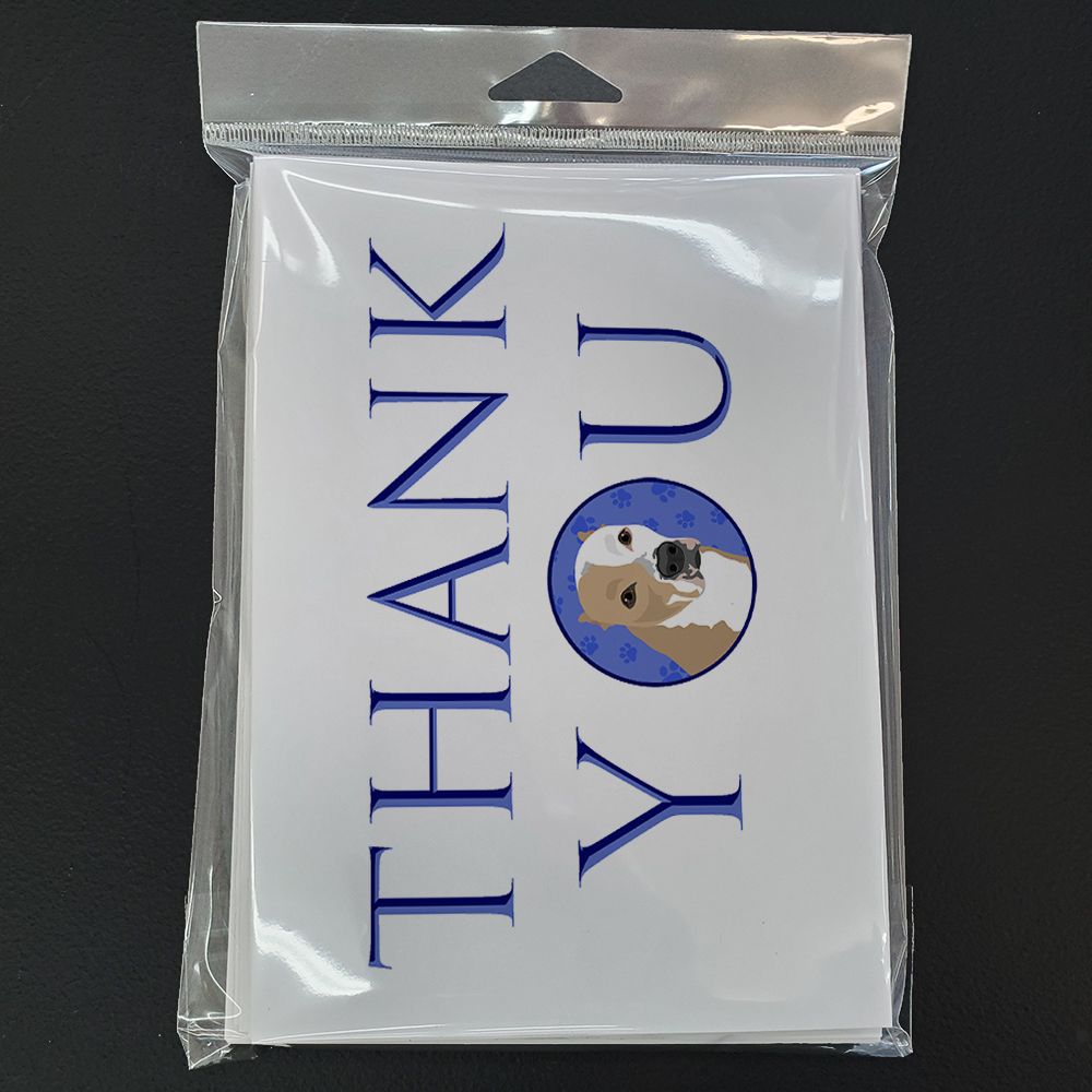Pit Bull Fawn #4 Thank You Greeting Cards Pack of 8 Blank Cards with Envelopes Whimsical A7 Size 5x7 Blank Note Cards