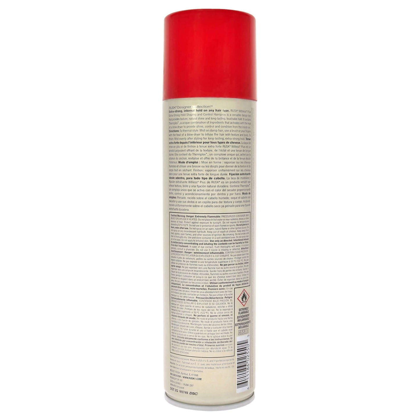 W8less Plus Extra Strong Hold Shaping and Control Hairspray by Rusk for Unisex - 10 oz Hair Spray