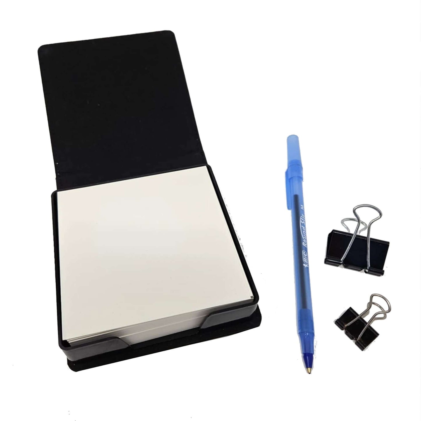 Colorful Marigolds PU Leather Note Paper Holder with Artist-Designed Cover, Desk Accessory, Office Gift
