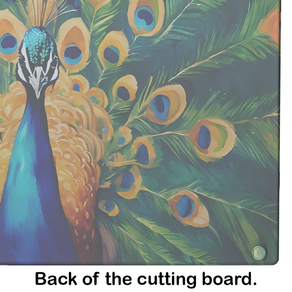 NEW Peacock Glass Cutting Board Decorative Tempered Glass Kitchen Cutting and Serving Board Large Size Chopping Board