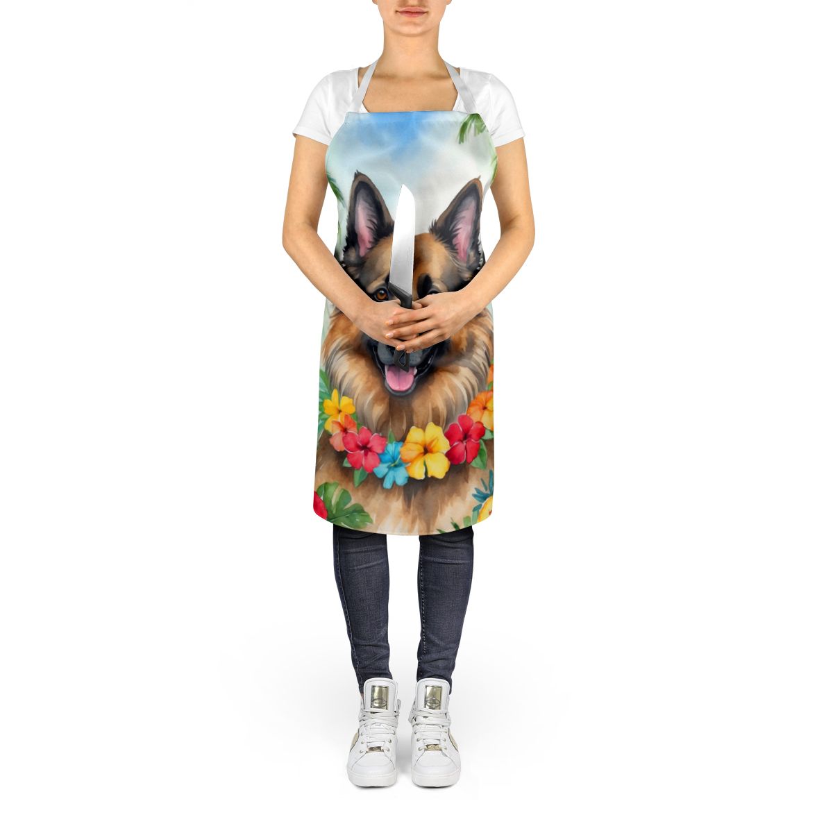 Belgian Tervuren Luau Apron Cooking Kitchen Server Baking Crafts Gardening for Adult Women Men, Unisex, Large, Multicolor