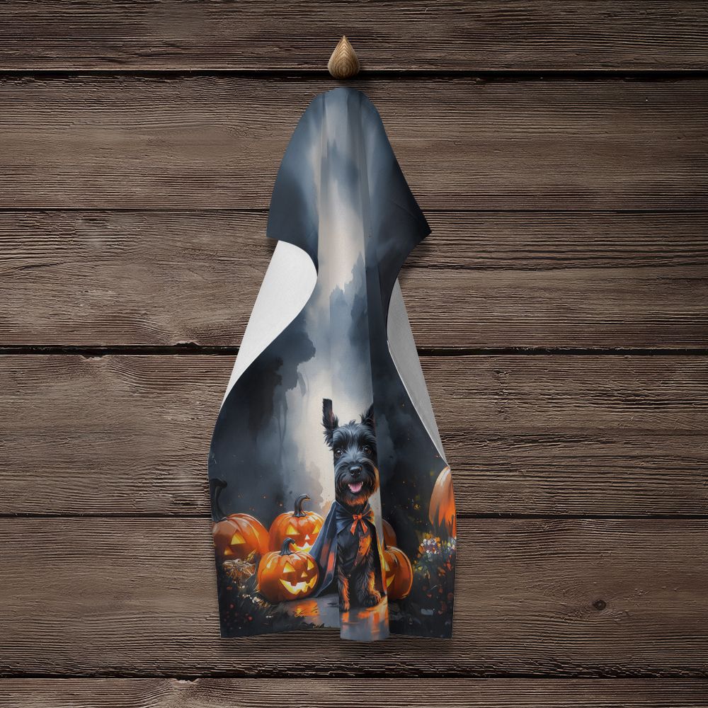 Scottish Terrier Puppy Halloween Kitchen Towel Dish Cloths Guest Hand Towel Decorative Bathroom Towel for Face,Tea, Dishcloth, Kitchen and Bath