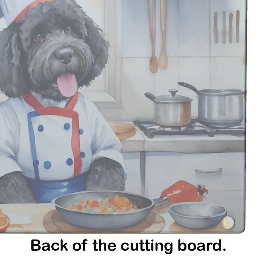 Portuguese Water Dog The Chef Glass Cutting Board Decorative Tempered Glass Kitchen Cutting and Serving Board Large Size Chopping Board