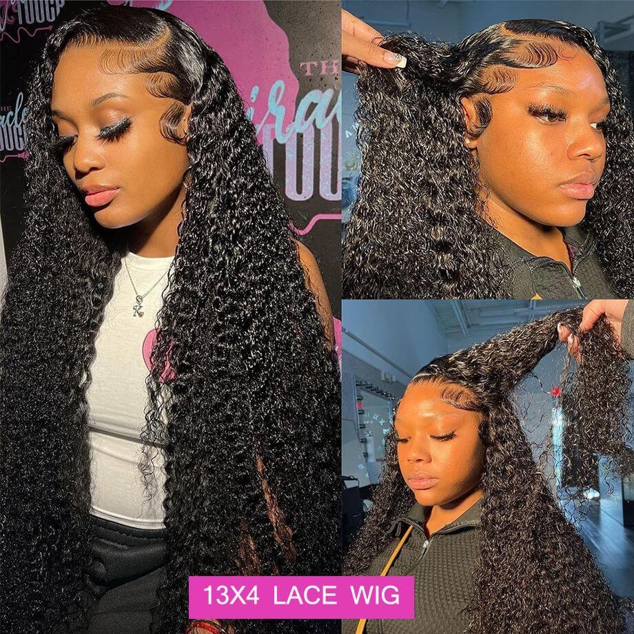 Transparent 13x4 13x6 HD Water Wave Lace Front Wigs Curly Human Hair Wigs Deep Wave Lace Frontal Wigs For Women Pre Plucked - Clothes For Her Online Store