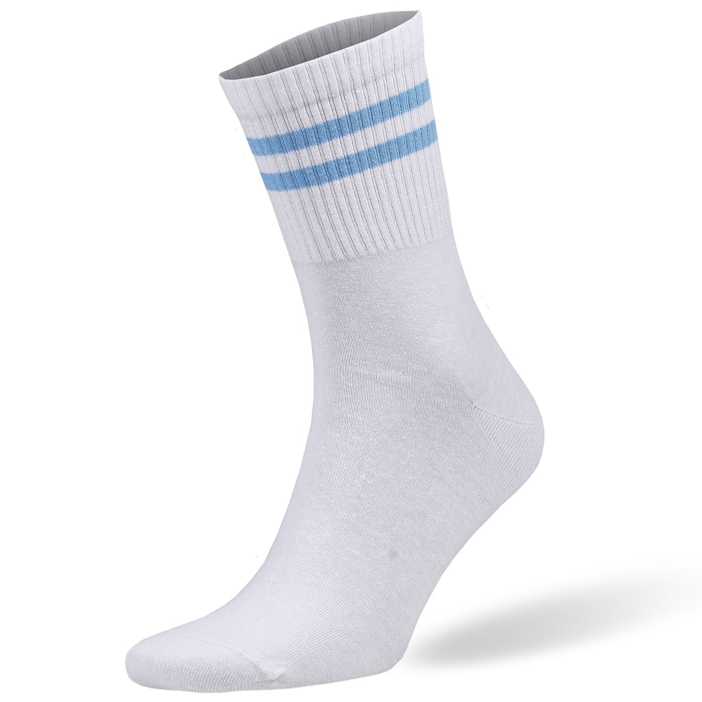 Athletic Tennis Crew Socks for Women with Stripes 6 Pairs Shoe Size 5 to 10