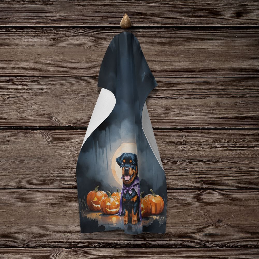 Rottweiler Puppy Halloween Kitchen Towel Dish Cloths Guest Hand Towel Decorative Bathroom Towel for Face,Tea, Dishcloth, Kitchen and Bath