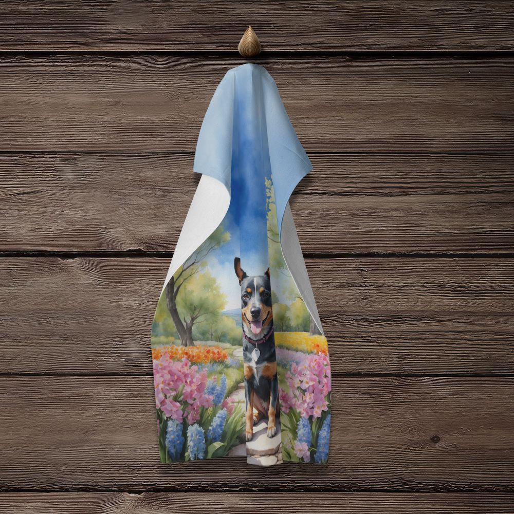 Australian Cattle Dog Spring Garden Kitchen Towel Dish Cloths Guest Hand Towel Decorative Bathroom Towel for Face,Tea, Dishcloth, Kitchen and Bath