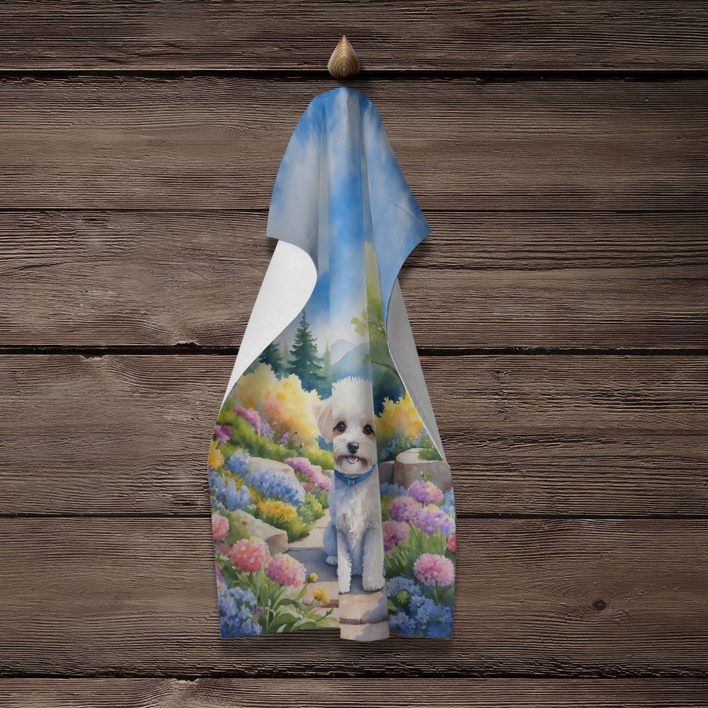 Maltipoo Spring Path Kitchen Towel Dish Cloths Guest Hand Towel Decorative Bathroom Towel for Face,Tea, Dishcloth, Kitchen and Bath