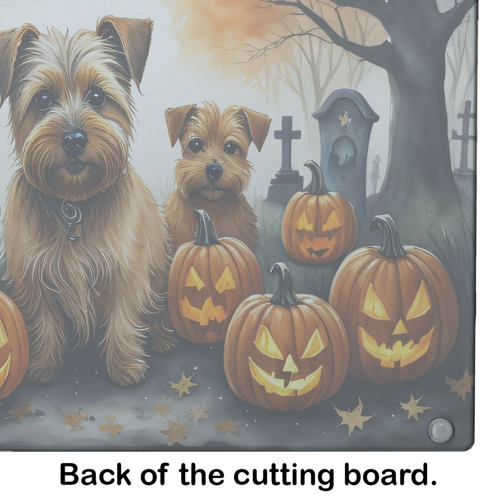 NEW Norfolk Terrier Spooky Halloween Glass Cutting Board Decorative Tempered Glass Kitchen Cutting and Serving Board Large Size Chopping Board