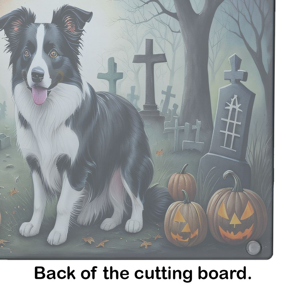 NEW Border Collie Spooky Halloween Glass Cutting Board Decorative Tempered Glass Kitchen Cutting and Serving Board Large Size Chopping Board