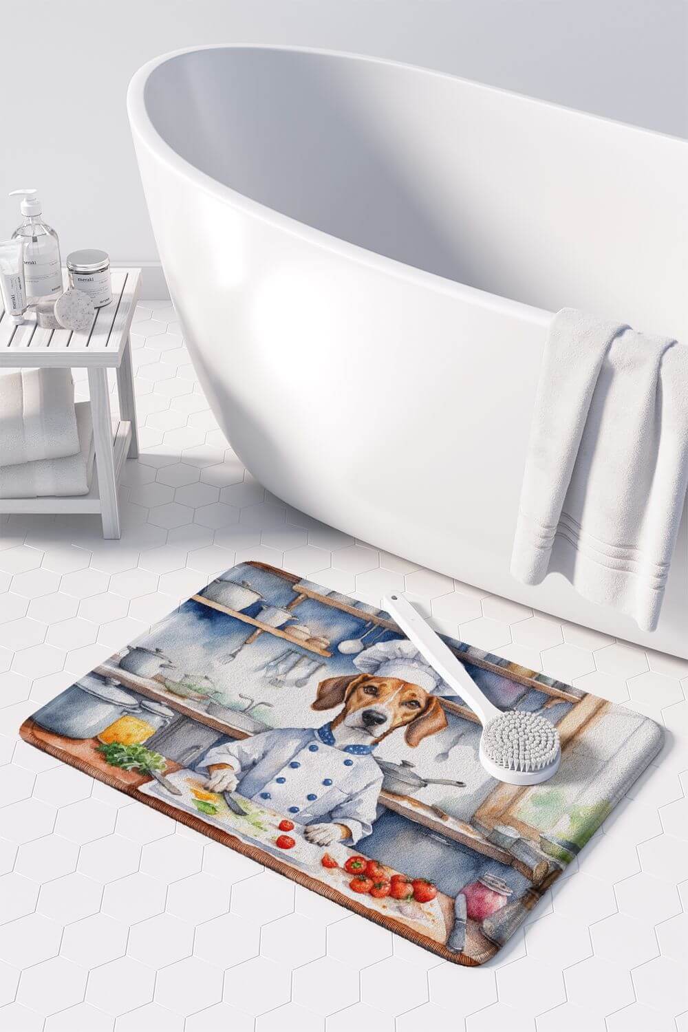 American Foxhound The Chef Memory Foam Kitchen Mat Machine Washable Anti-Fatigue Mat Cushion Comfort Bath Mat or Kitchen Rug