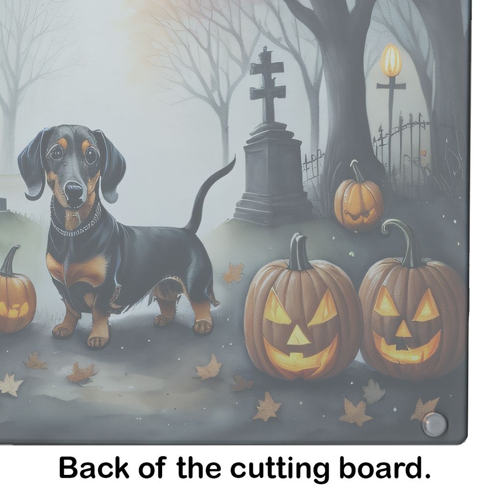NEW Dachshund Spooky Halloween Glass Cutting Board Decorative Tempered Glass Kitchen Cutting and Serving Board Large Size Chopping Board