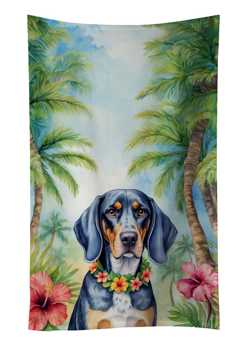 Bluetick Coonhound Luau Kitchen Towel Dish Cloths Guest Hand Towel Decorative Bathroom Towel for Face,Tea, Dishcloth, Kitchen and Bath