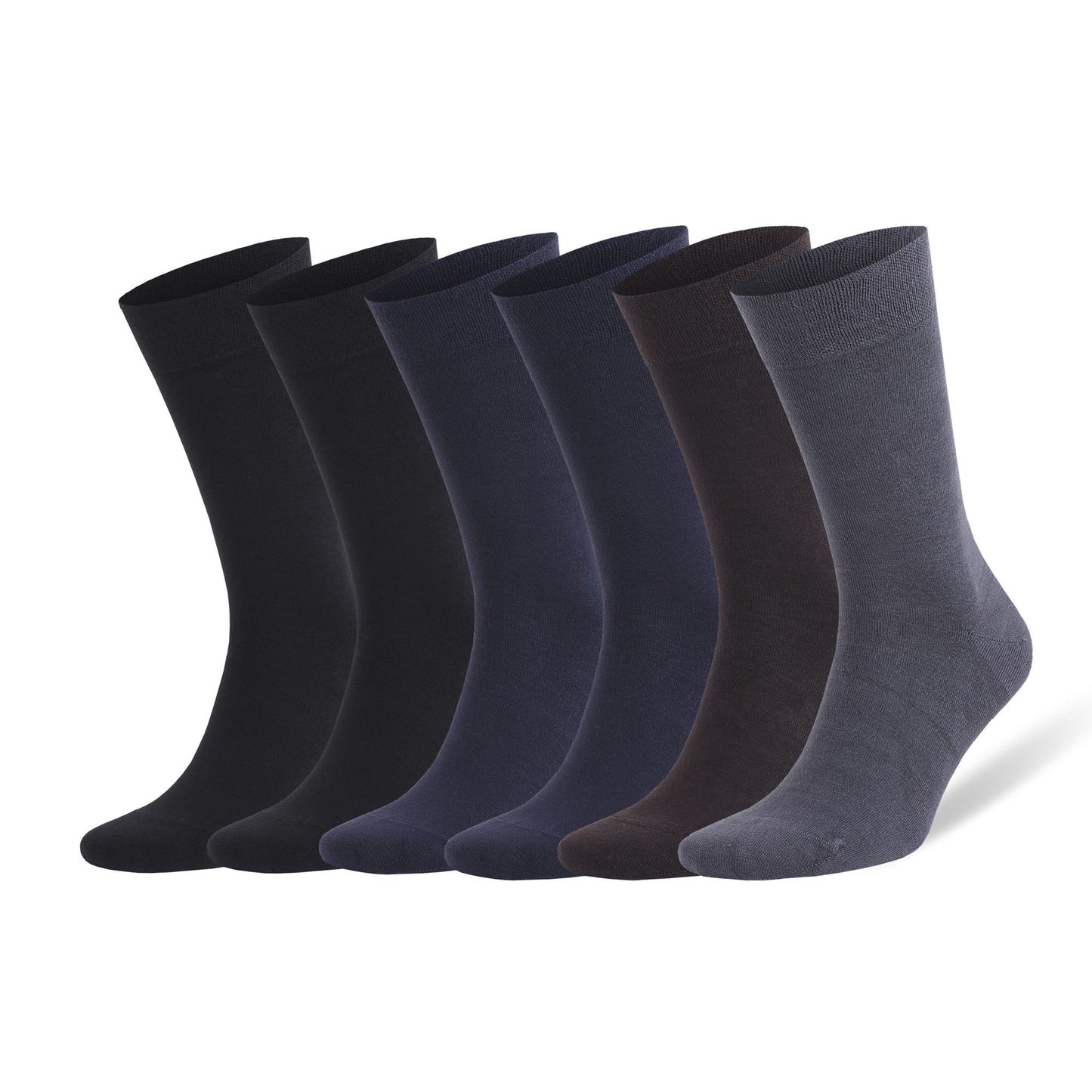 Bamboo Dress Socks for Men Bamboo Fiber Business Trouser Socks 6 Pairs with Gift Box