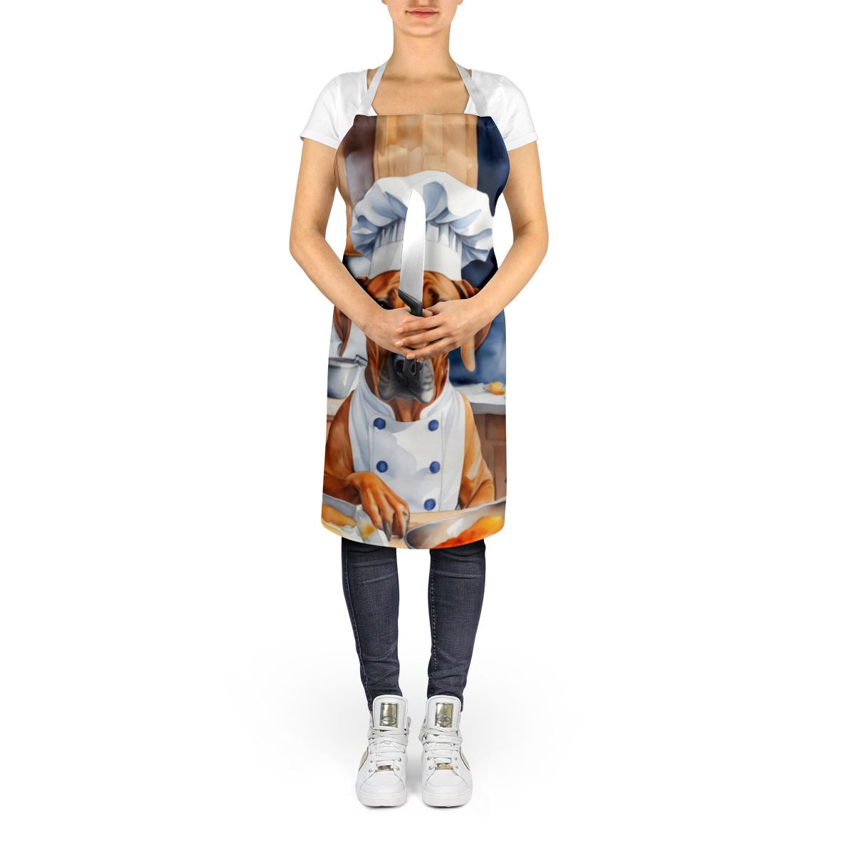 Rhodesian Ridgeback The Chef Apron Cooking Kitchen Server Baking Crafts Gardening for Adult Women Men, Unisex, Large, Multicolor