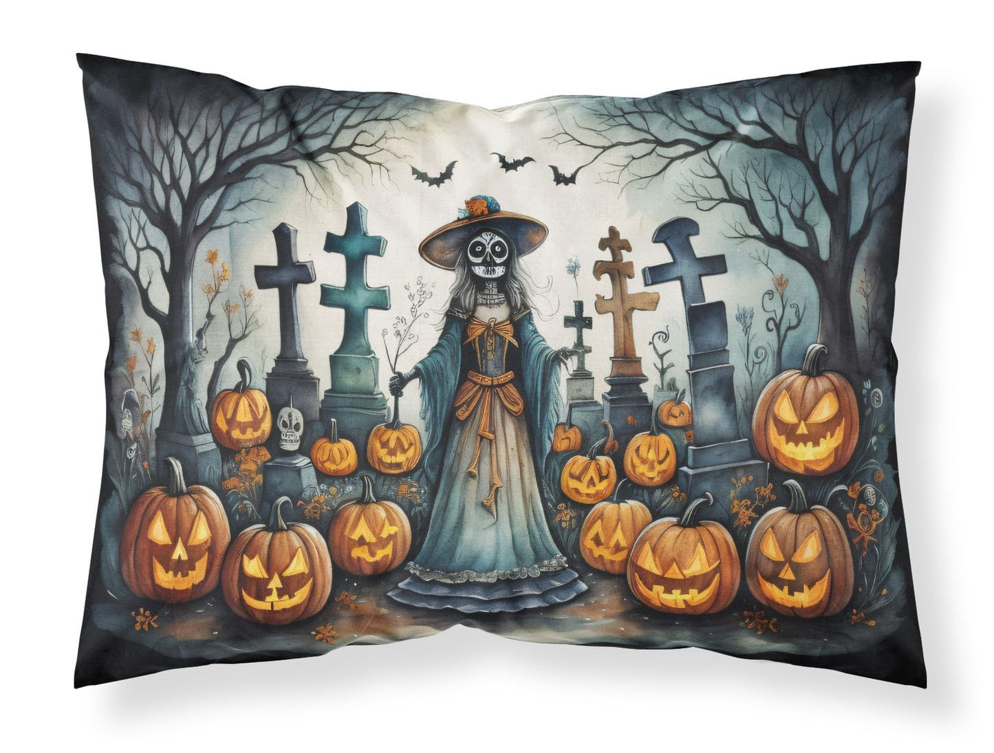 La Catrina Skeleton Spooky Halloween Standard Pillowcase Lightweight Super Soft Easy Care Decorative Artwork Pillowcase, Standard