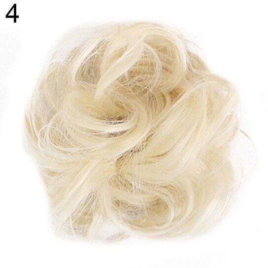Women Hair Bun Extension Wavy Curly Messy Donut Chignons Wig Hairpiece - Clothes For Her Online Store