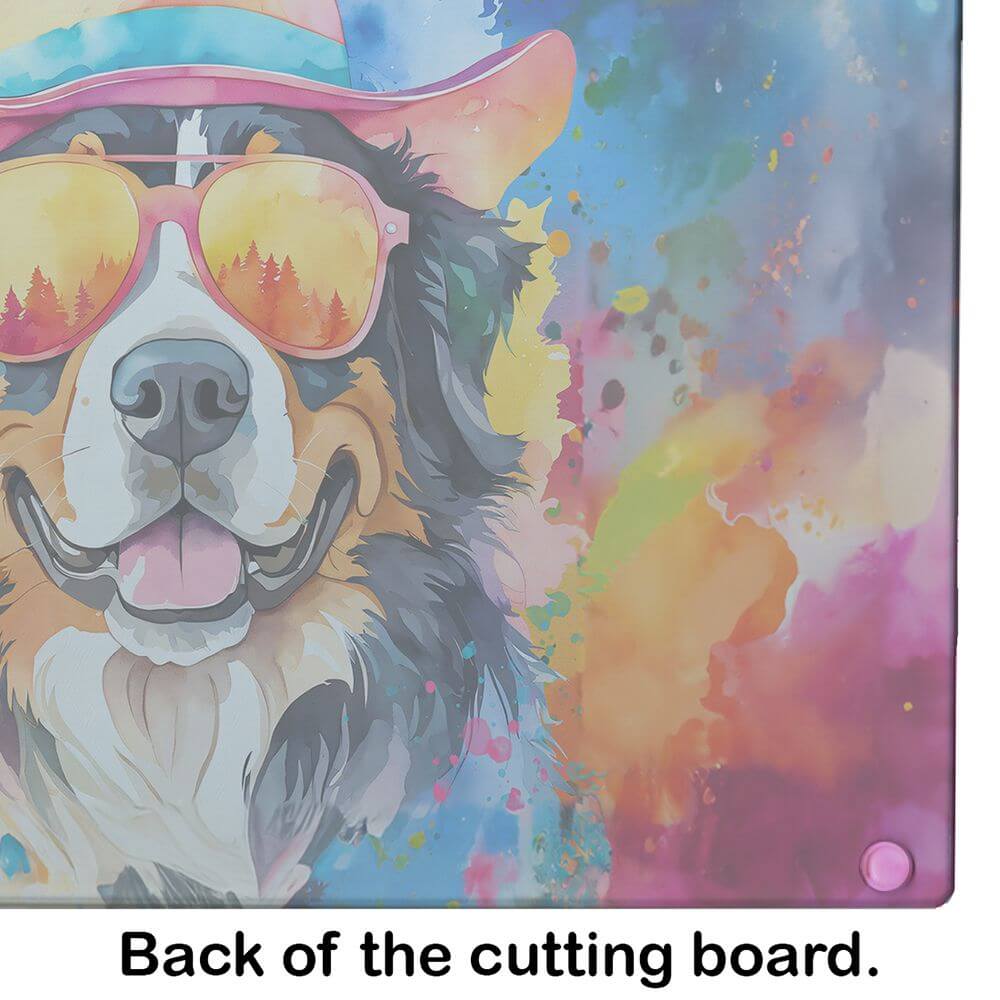 NEW Bernese Mountain Dog Hippie Dawg Glass Cutting Board Decorative Tempered Glass Kitchen Cutting and Serving Board Large Size Chopping Board