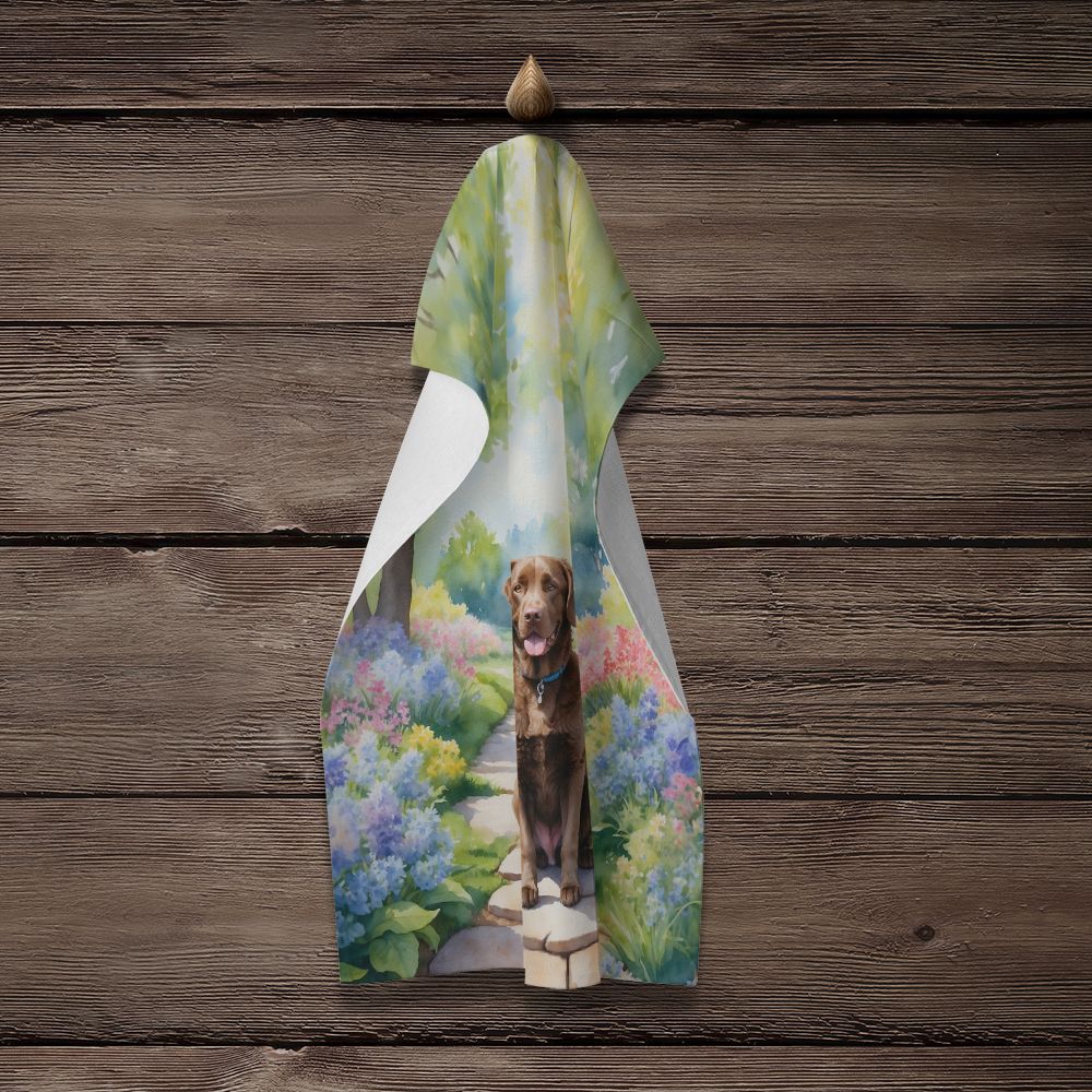 Chesapeake Bay Retriever Spring Path Kitchen Towel Dish Cloths Guest Hand Towel Decorative Bathroom Towel for Face,Tea, Dishcloth, Kitchen and Bath