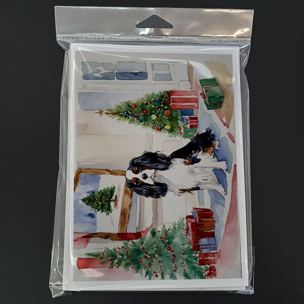 Cavalier Spaniel Christmas Greeting Cards Pack of 8 Blank Cards with Envelopes Whimsical A7 Size 5x7 Blank Note Cards