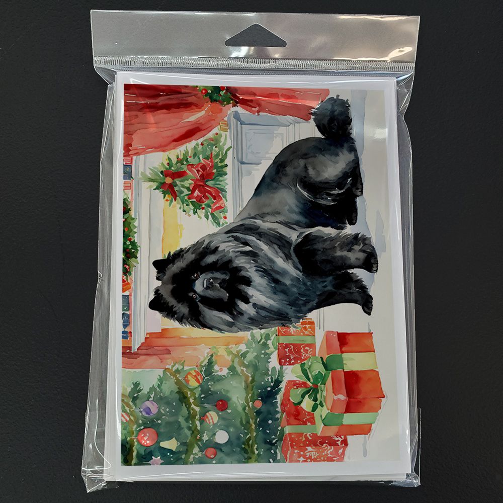 Black Chow Chow Christmas Greeting Cards Pack of 8 Blank Cards with Envelopes Whimsical A7 Size 5x7 Blank Note Cards
