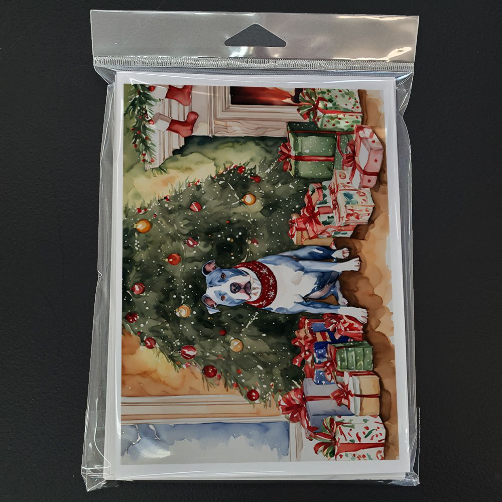 NEW Pit Bull Terrier Christmas Greeting Cards Pack of 8 Blank Cards with Envelopes Whimsical A7 Size 5x7 Blank Note Cards