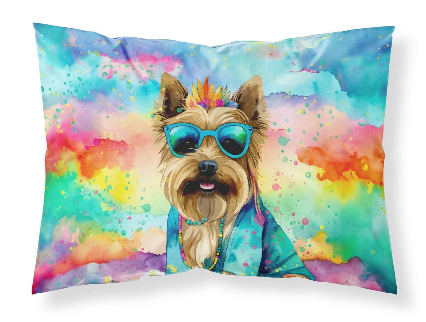 Cairn Terrier Hippie Dawg Standard Pillowcase Lightweight Super Soft Easy Care Decorative Artwork Pillowcase, Standard