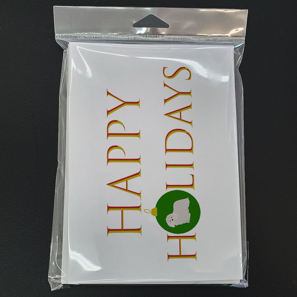 Coton de Tulear #2 Happy Holidays Greeting Cards Pack of 8 Blank Cards with Envelopes Whimsical A7 Size 5x7 Blank Note Cards