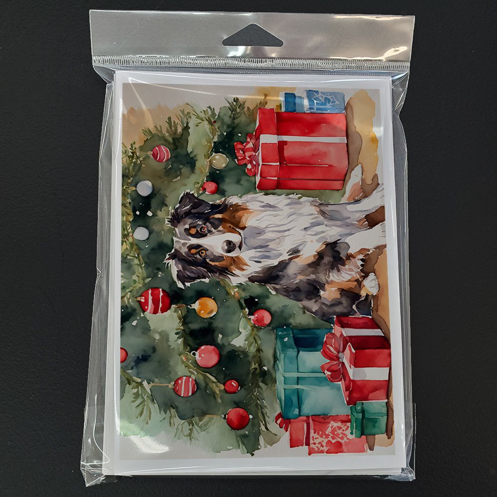 Australian Shepherd Christmas Greeting Cards Pack of 8 Blank Cards with Envelopes Whimsical A7 Size 5x7 Blank Note Cards