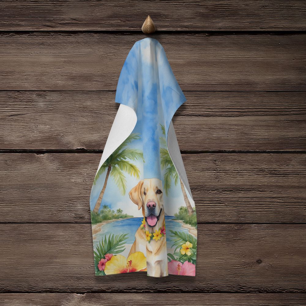 Yellow Labrador Retriever Luau Kitchen Towel Dish Cloths Guest Hand Towel Decorative Bathroom Towel for Face,Tea, Dishcloth, Kitchen and Bath