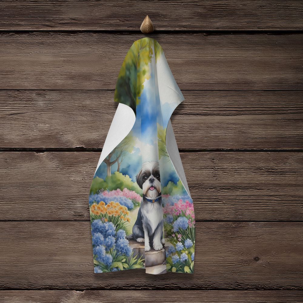 Shih Tzu Spring Path Kitchen Towel Dish Cloths Guest Hand Towel Decorative Bathroom Towel for Face,Tea, Dishcloth, Kitchen and Bath