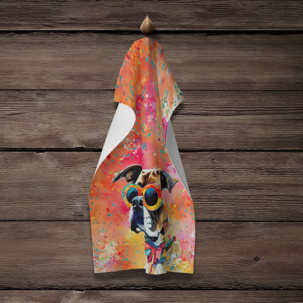 Boxer Hippie Dawg Kitchen Towel Dish Cloths Guest Hand Towel Decorative Bathroom Towel for Face,Tea, Dishcloth, Kitchen and Bath