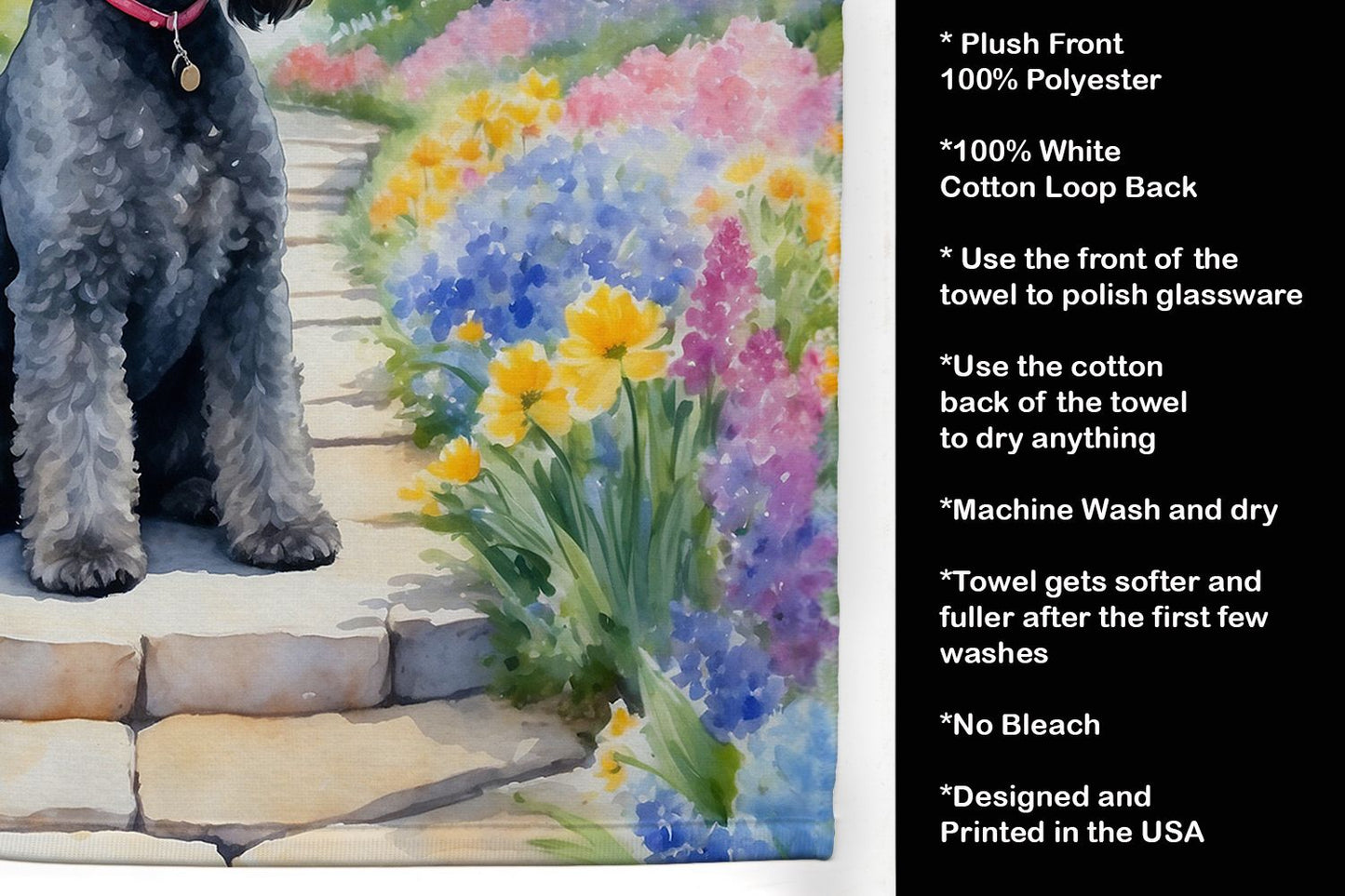 Kerry Blue Terrier Spring Path Kitchen Towel Dish Cloths Guest Hand Towel Decorative Bathroom Towel for Face,Tea, Dishcloth, Kitchen and Bath