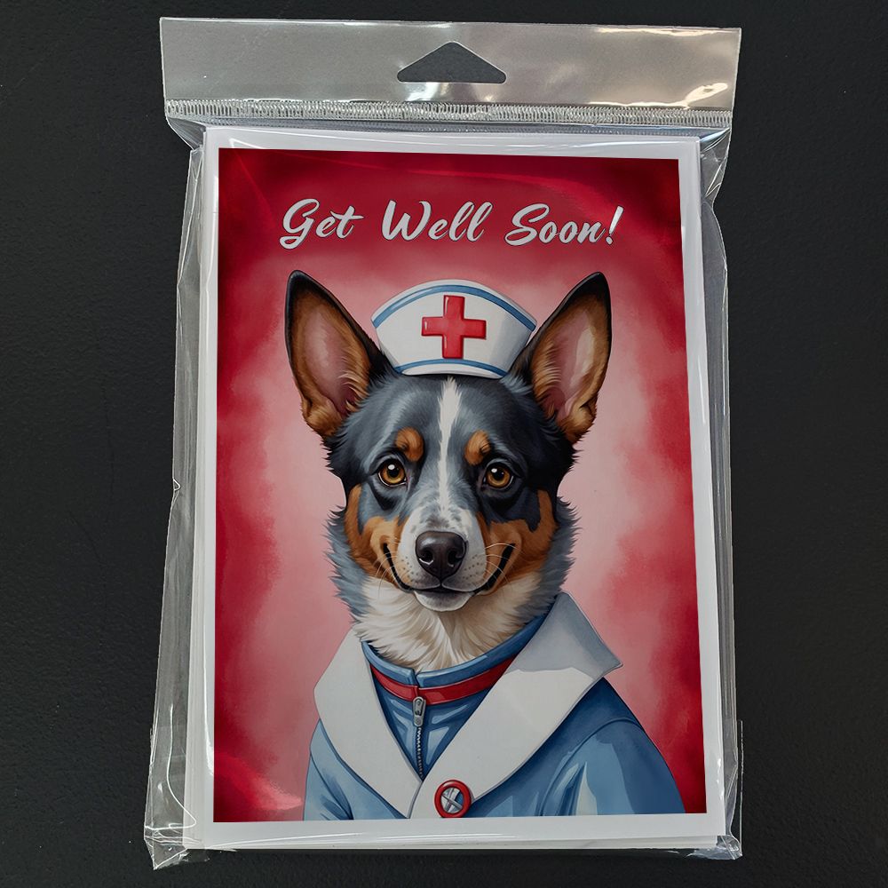 Australian Cattle Dog Get Well Soon Greeting Cards Pack of 8 Blank Cards with Envelopes Whimsical A7 Size 5x7 Blank Note Cards
