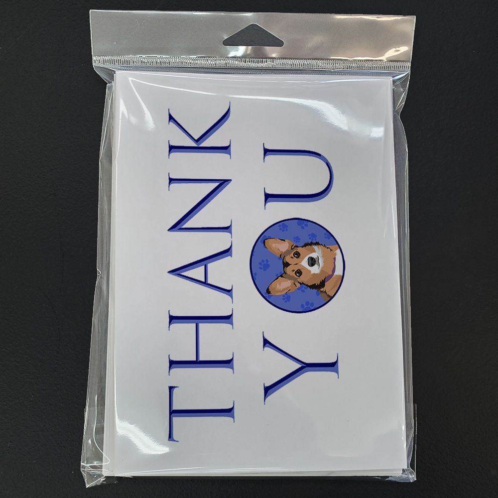 Pembroke Welsh Corgi Sable and White Thank You Greeting Cards Pack of 8 Blank Cards with Envelopes Whimsical A7 Size 5x7 Blank Note Cards