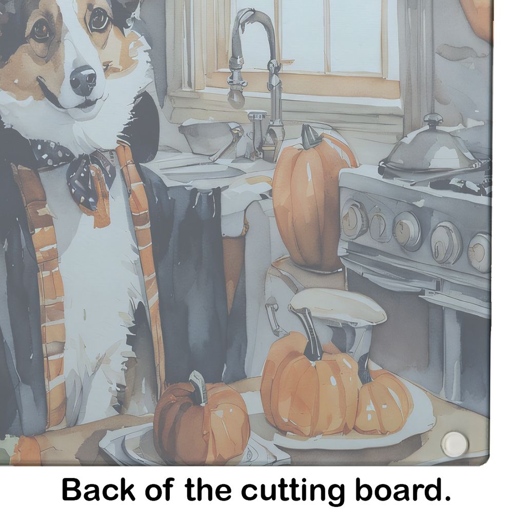NEW Corgi Fall Kitchen Pumpkins Glass Cutting Board Decorative Tempered Glass Kitchen Cutting and Serving Board Large Size Chopping Board