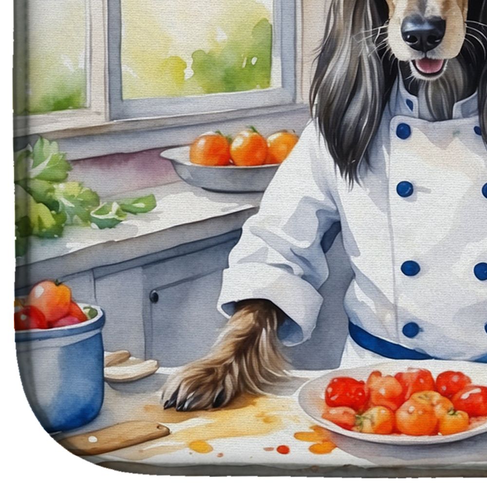 Afghan Hound The Chef Dish Drying Mat Absorbent Dish Drying Mat Pad for Kitchen Counter Dish Drainer Mat for Countertop, 14 x 21", Multicolor
