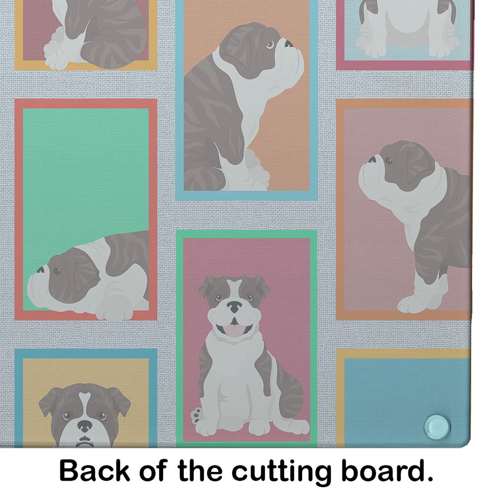 NEW Lots of Brindle English Bulldog Glass Cutting Board Decorative Tempered Glass Kitchen Cutting and Serving Board Large Size Chopping Board