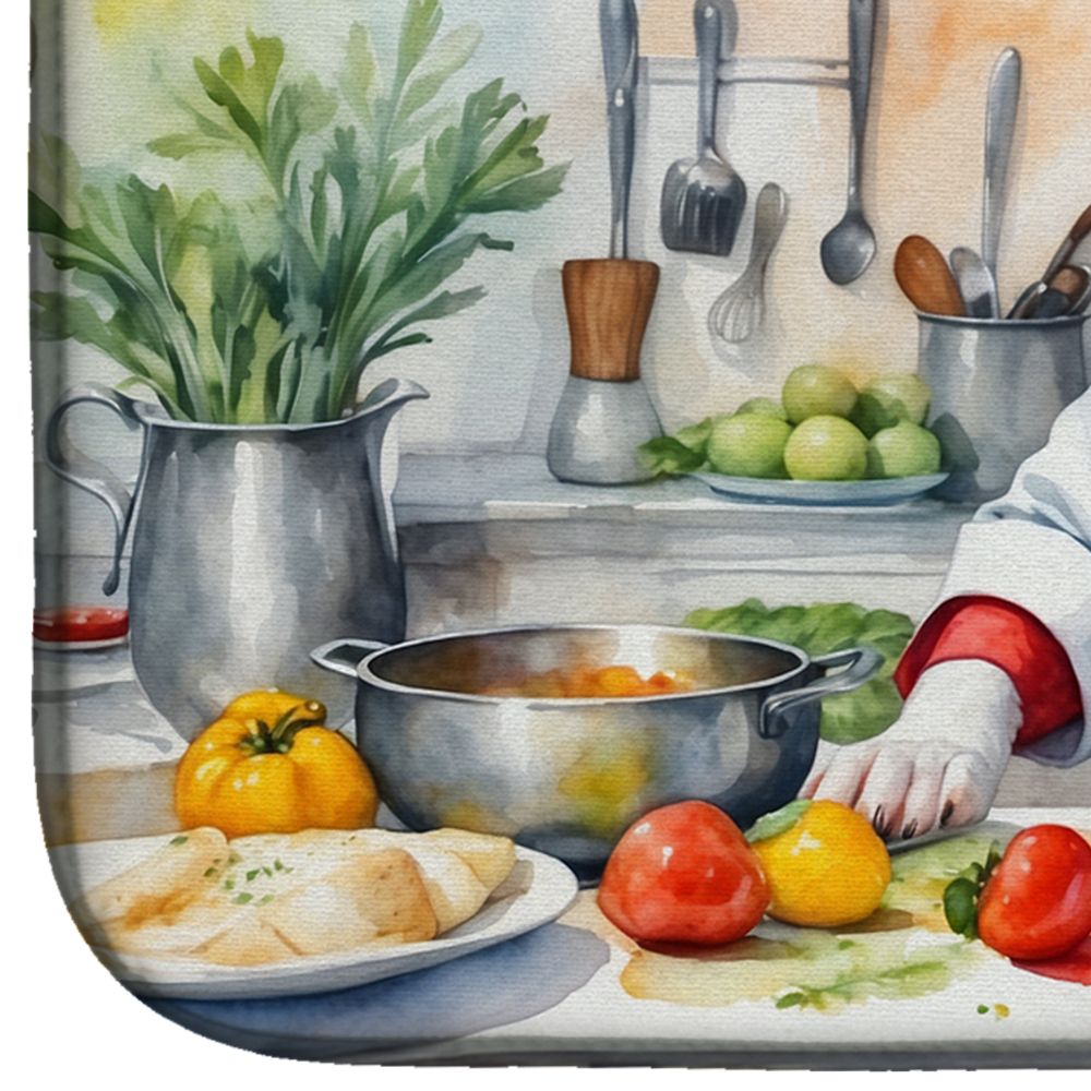Bull Terrier The Chef Dish Drying Mat Absorbent Dish Drying Mat Pad for Kitchen Counter Dish Drainer Mat for Countertop, 14 x 21", Multicolor
