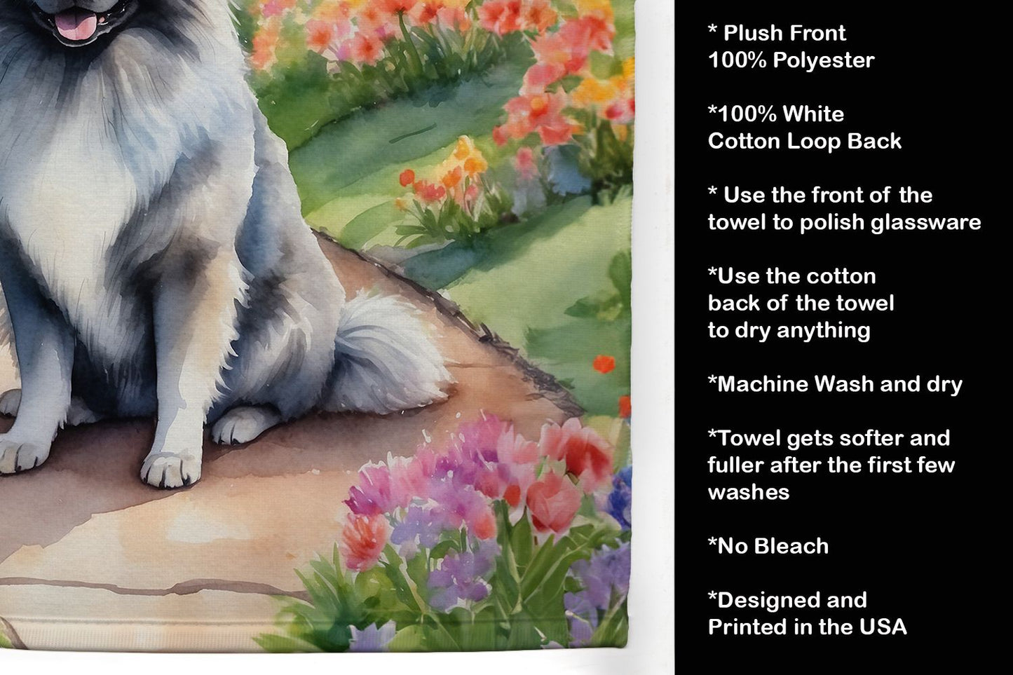 Keeshond Spring Path Kitchen Towel Dish Cloths Guest Hand Towel Decorative Bathroom Towel for Face,Tea, Dishcloth, Kitchen and Bath