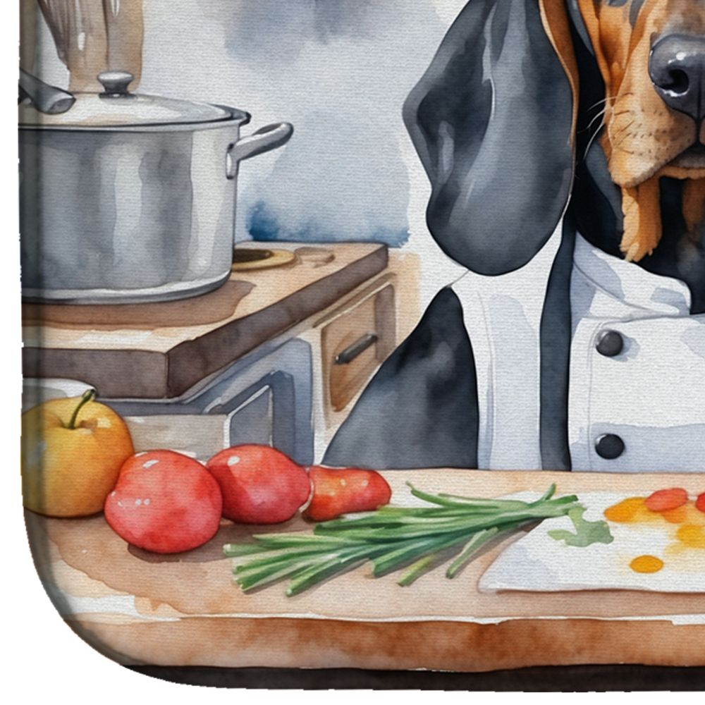Black and Tan Coonhound The Chef Dish Drying Mat Absorbent Dish Drying Mat Pad for Kitchen Counter Dish Drainer Mat for Countertop, 14 x 21", Multicolor
