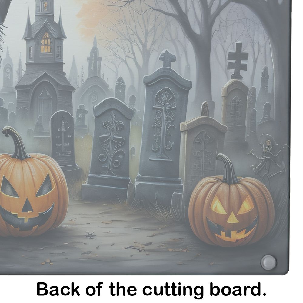 NEW Affenpinscher Spooky Halloween Glass Cutting Board Decorative Tempered Glass Kitchen Cutting and Serving Board Large Size Chopping Board