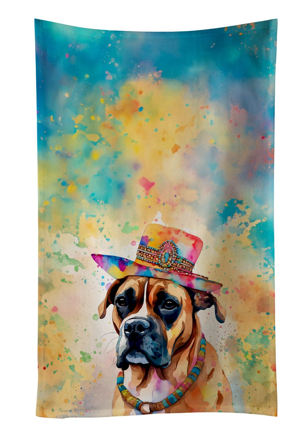 Boxer Hippie Dawg Kitchen Towel Dish Cloths Guest Hand Towel Decorative Bathroom Towel for Face,Tea, Dishcloth, Kitchen and Bath