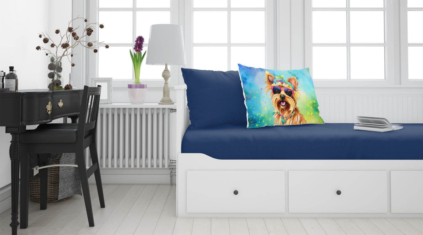 Yorkshire Terrier Hippie Dawg Standard Pillowcase Lightweight Super Soft Easy Care Decorative Artwork Pillowcase, Standard