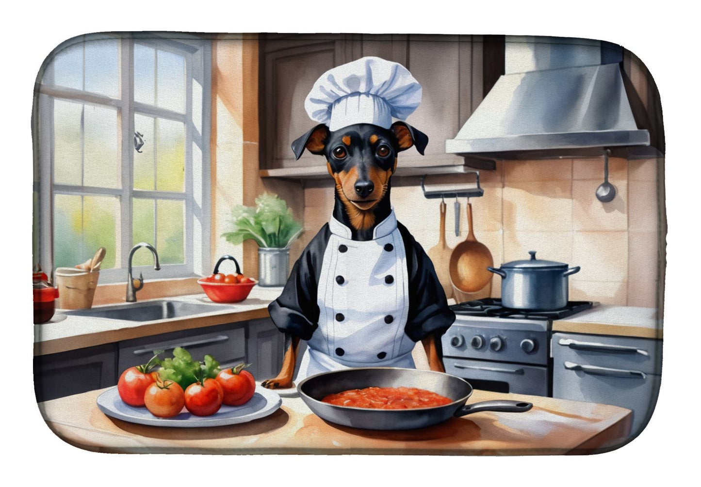 Manchester Terrier The Chef Dish Drying Mat Absorbent Dish Drying Mat Pad for Kitchen Counter Dish Drainer Mat for Countertop, 14 x 21", Multicolor